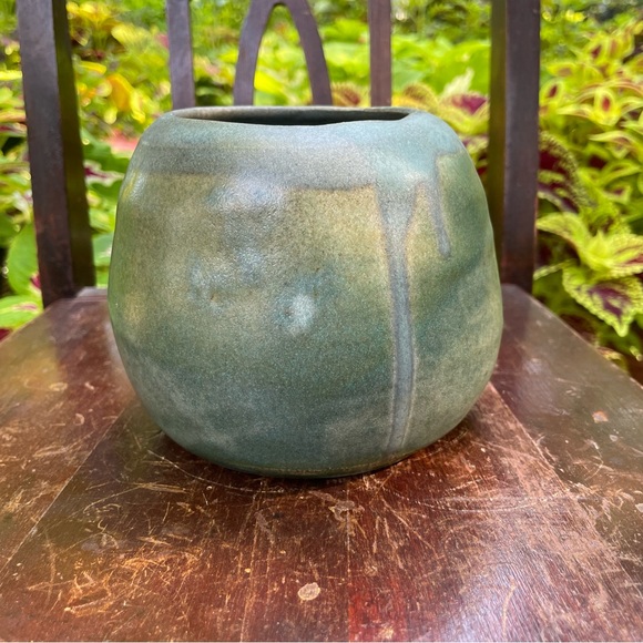 Artisan Pottery Assymetrical Round Vase - Picture 3 of 9